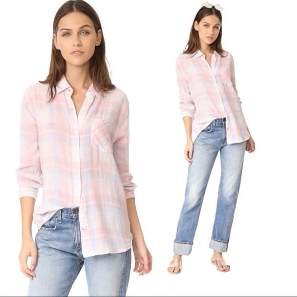 Rails plaid pastel colors shirt size Small